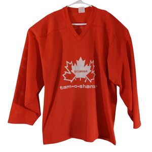 Pro Joy vintage canadian jersey mens L Large red slyvania ram-o-shanter v-neck